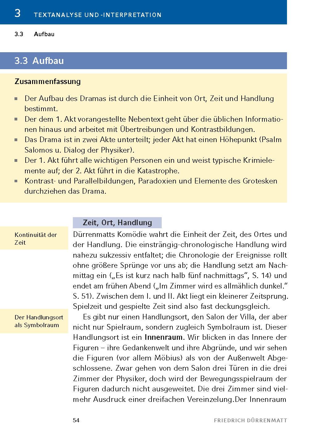 Beispielinhalt (Bild) Die Physiker - Textanalyse und Interpretation