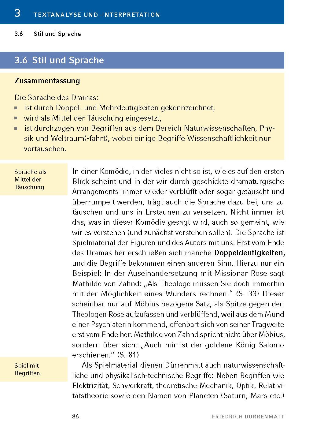 Beispielinhalt (Bild) Die Physiker - Textanalyse und Interpretation