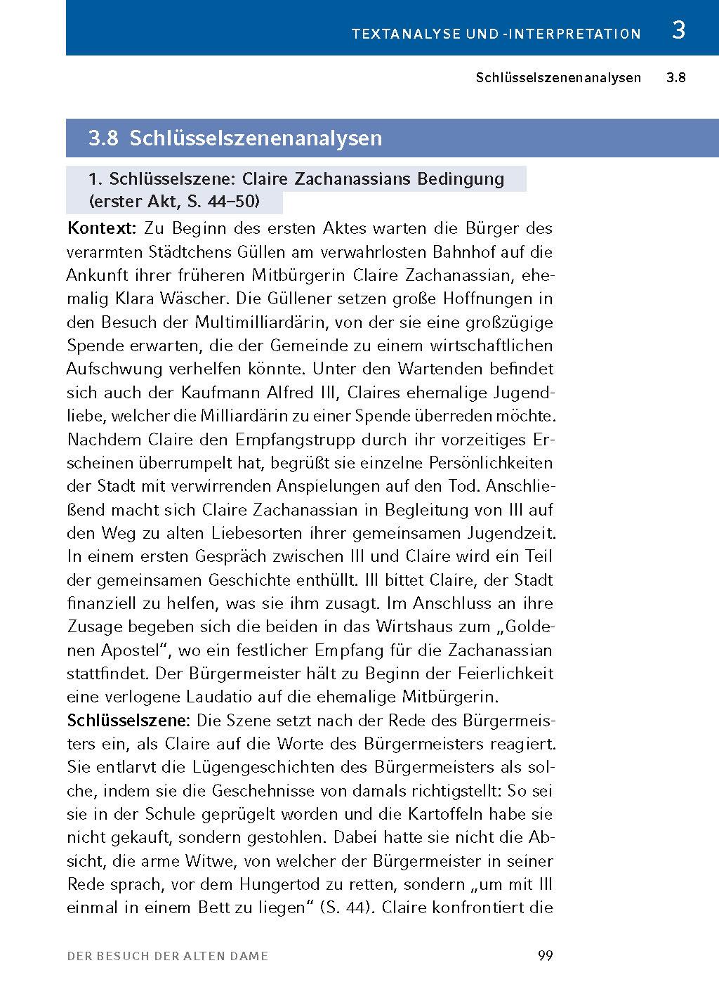 Beispielinhalt (Bild) Der Besuch der alten Dame - Textanalyse und Interpretation