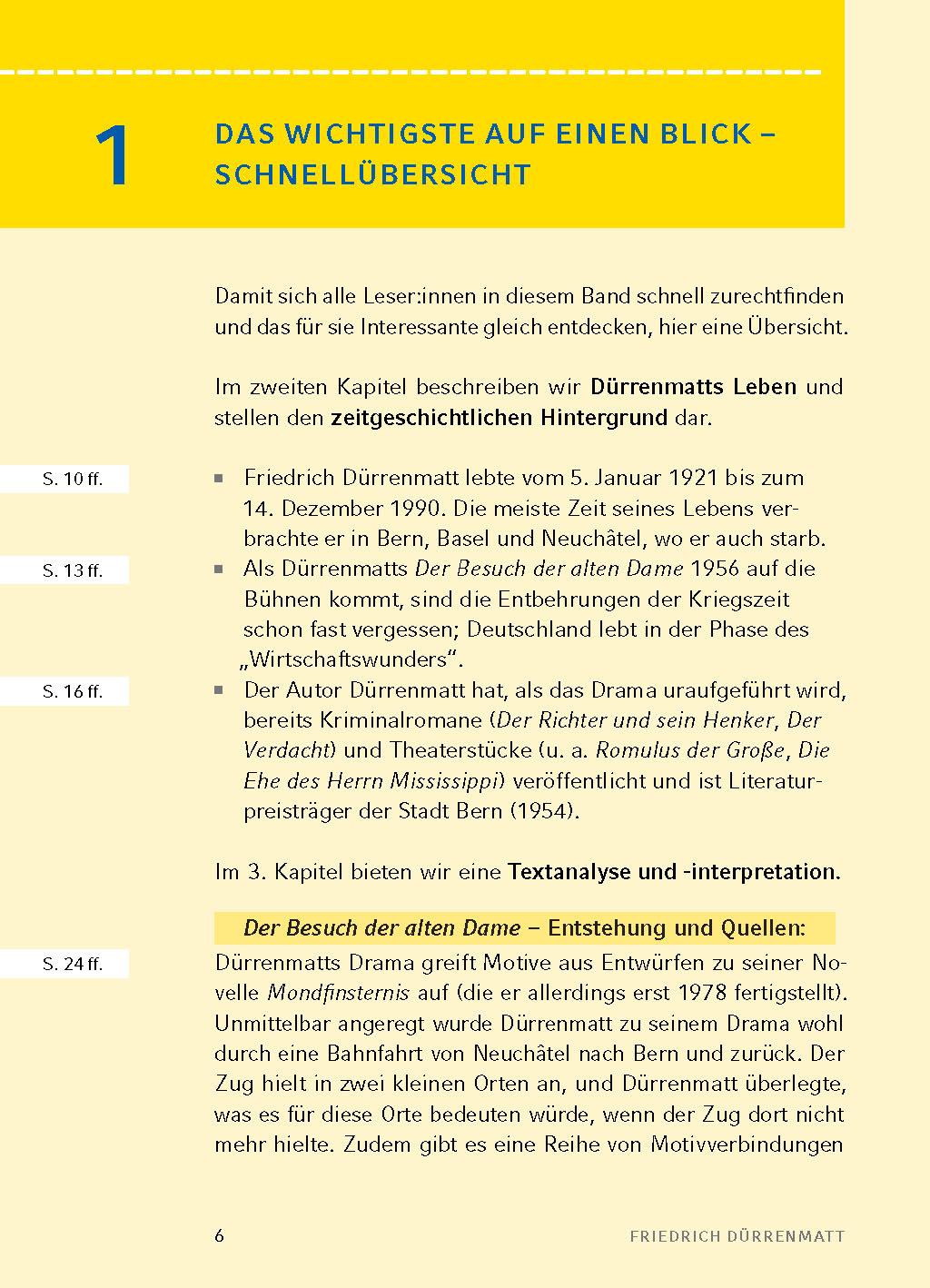 Beispielinhalt (Bild) Der Besuch der alten Dame - Textanalyse und Interpretation