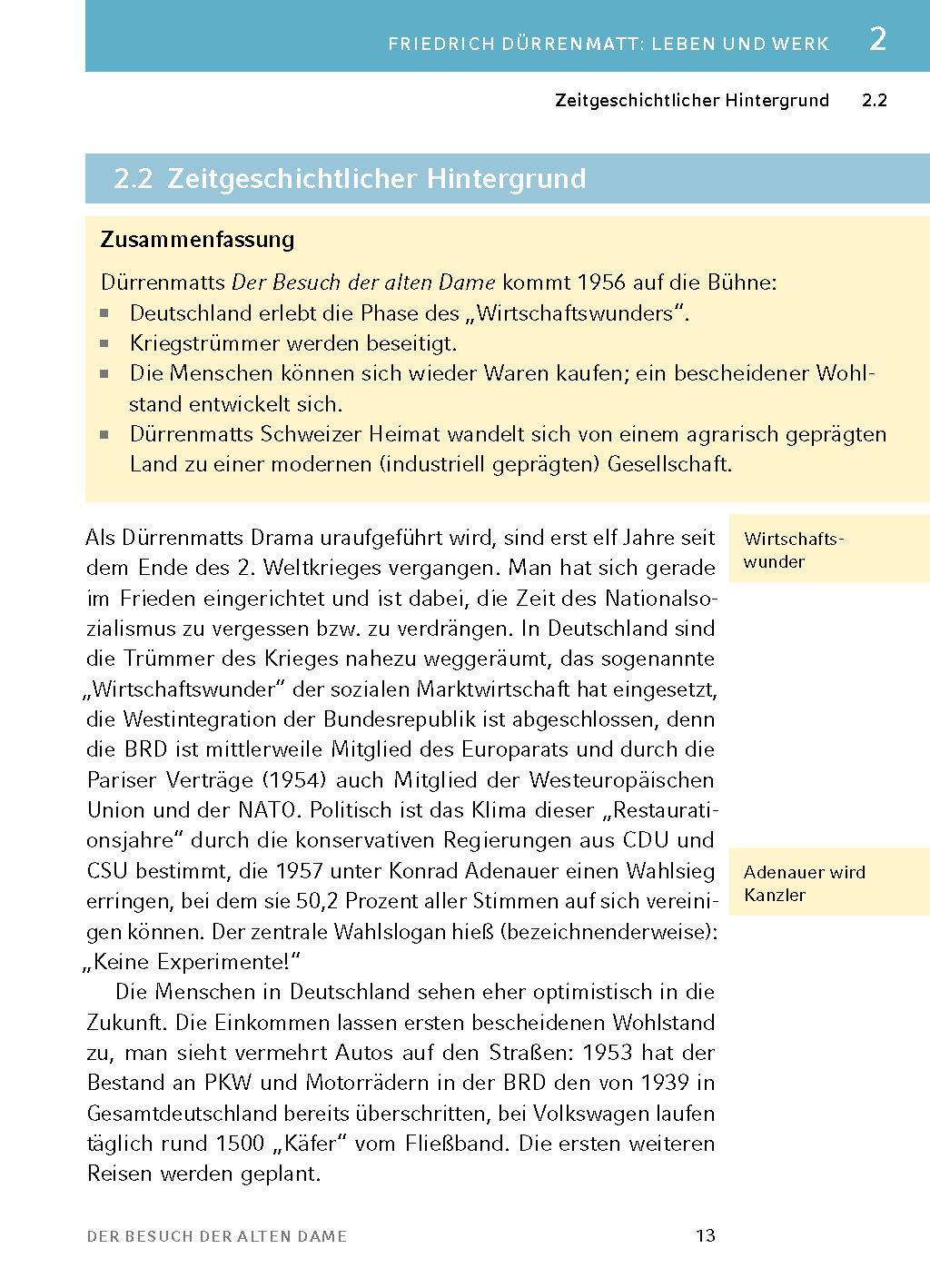 Beispielinhalt (Bild) Der Besuch der alten Dame - Textanalyse und Interpretation