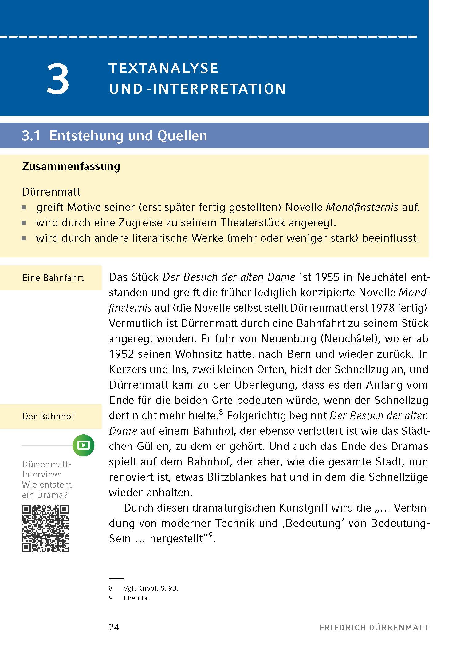 Beispielinhalt (Bild) Der Besuch der alten Dame - Textanalyse und Interpretation