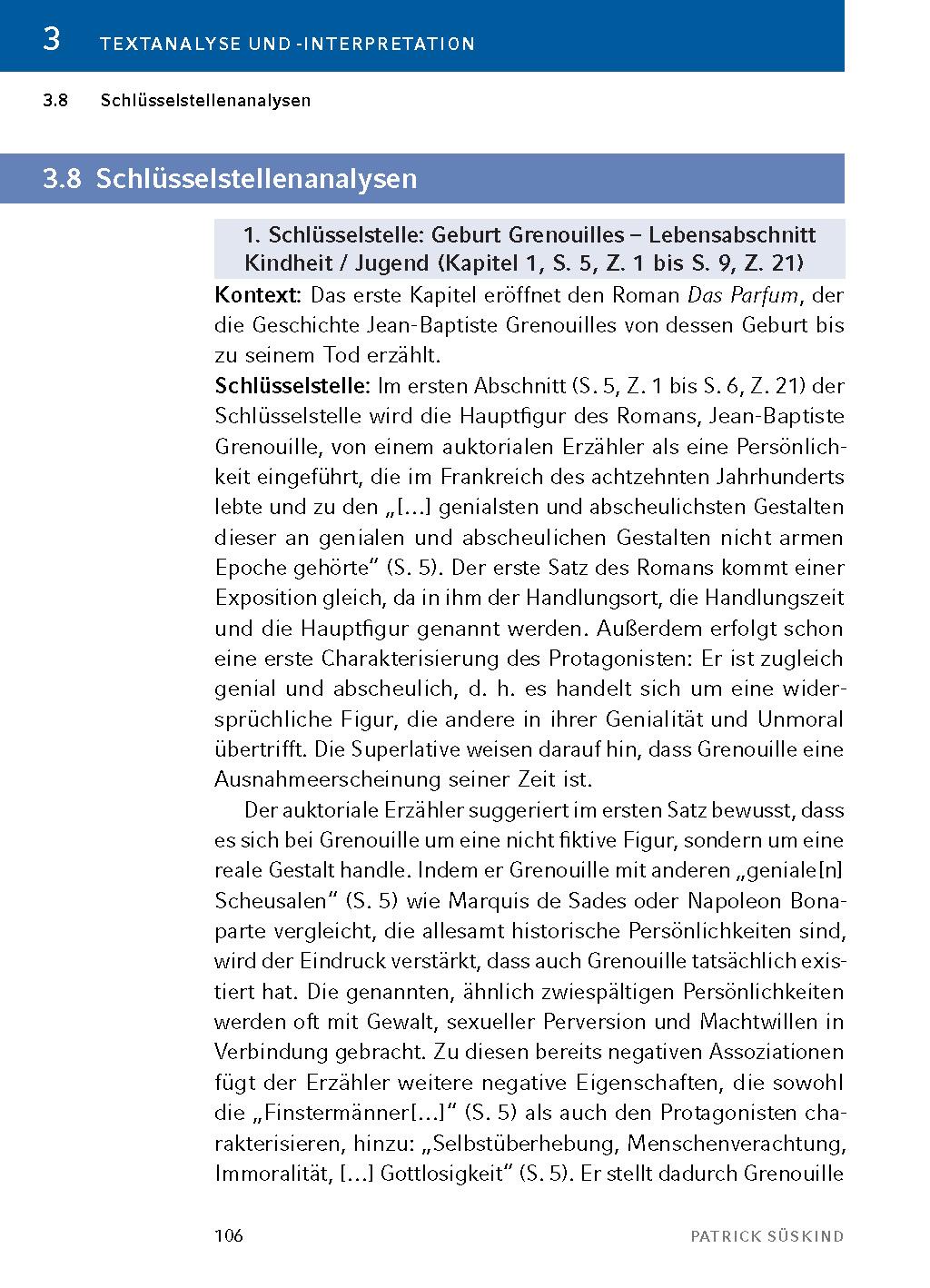 Beispielinhalt (Bild) Das Parfum - Textanalyse und Interpretation