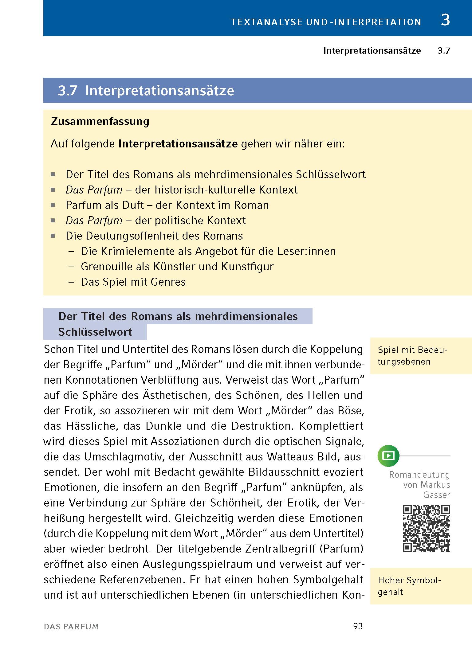 Beispielinhalt (Bild) Das Parfum - Textanalyse und Interpretation