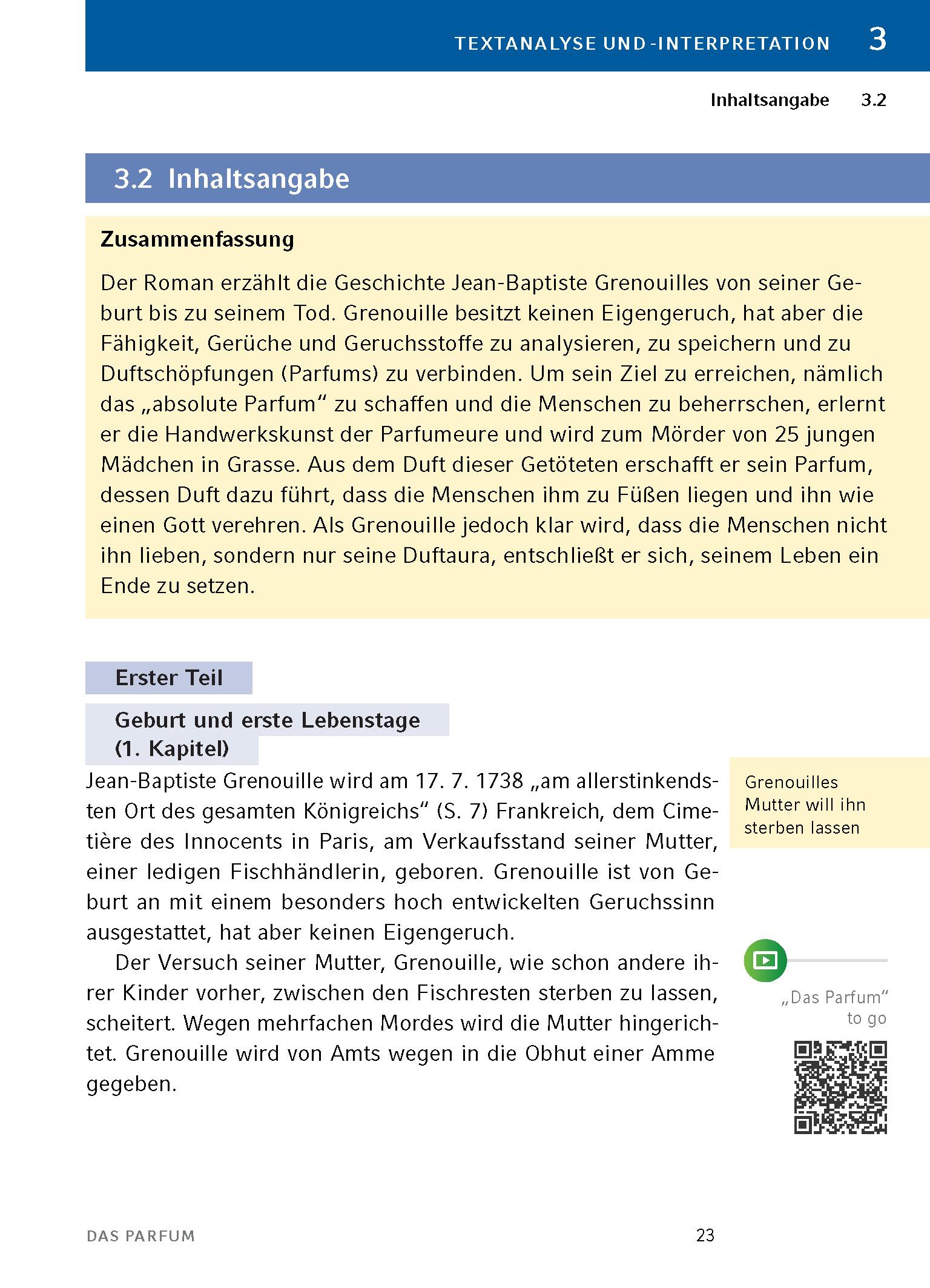 Beispielinhalt (Bild) Das Parfum - Textanalyse und Interpretation