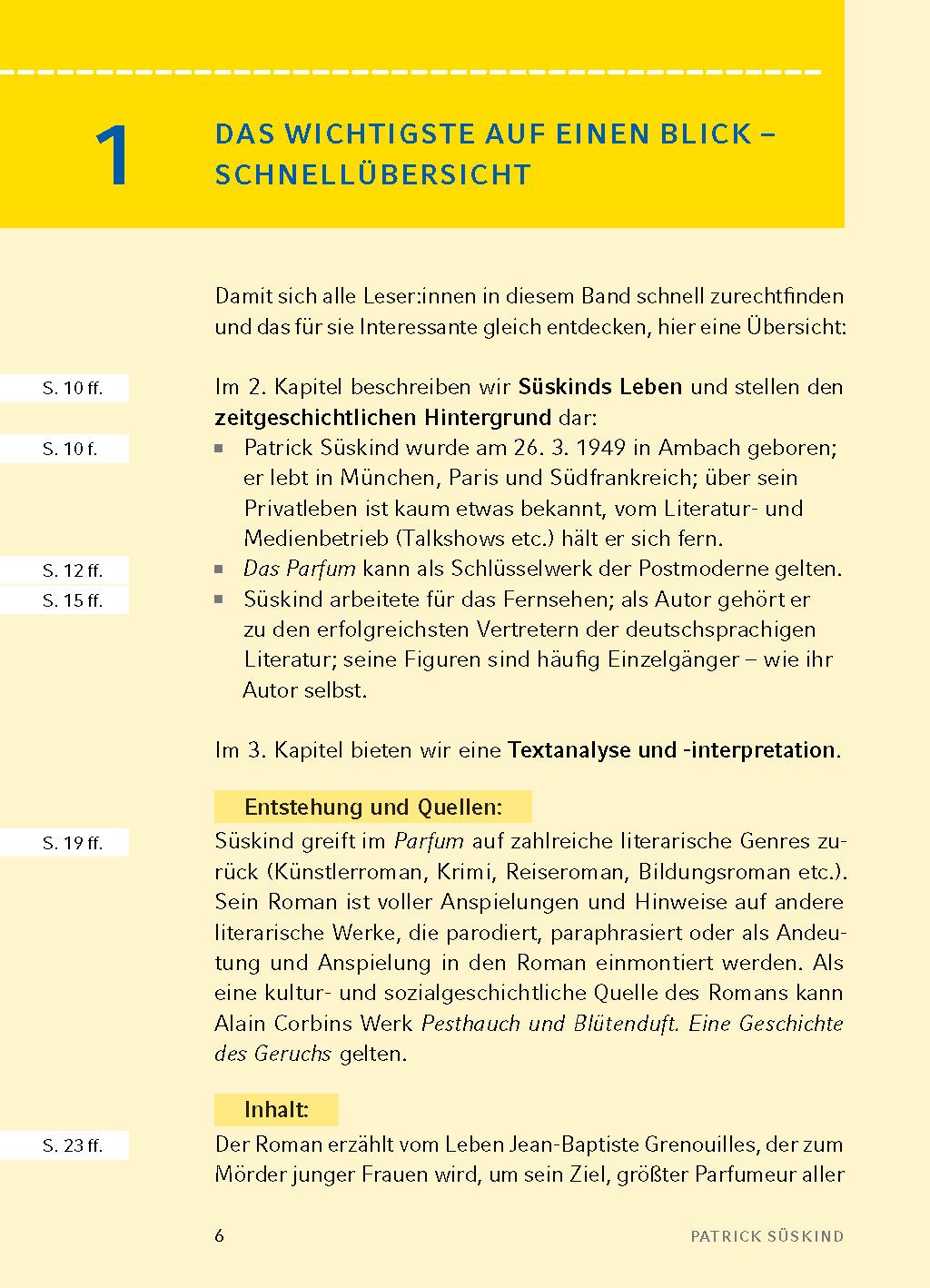 Beispielinhalt (Bild) Das Parfum - Textanalyse und Interpretation