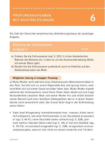 Beispielinhalt (Bild) Tschick - Textanalyse und Interpretation