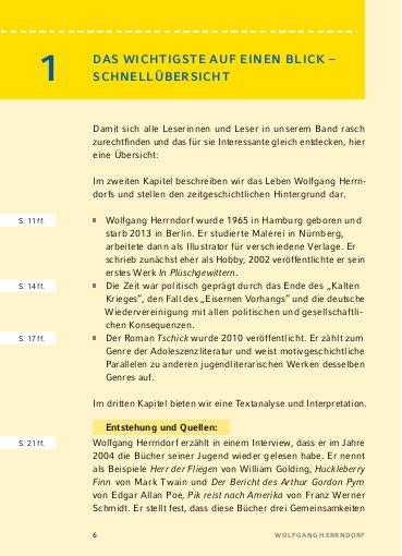 Beispielinhalt (Bild) Tschick - Textanalyse und Interpretation