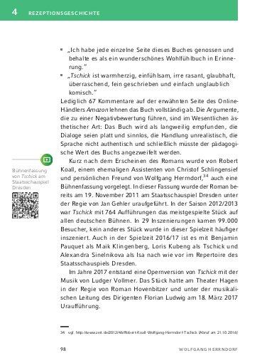 Beispielinhalt (Bild) Tschick - Textanalyse und Interpretation