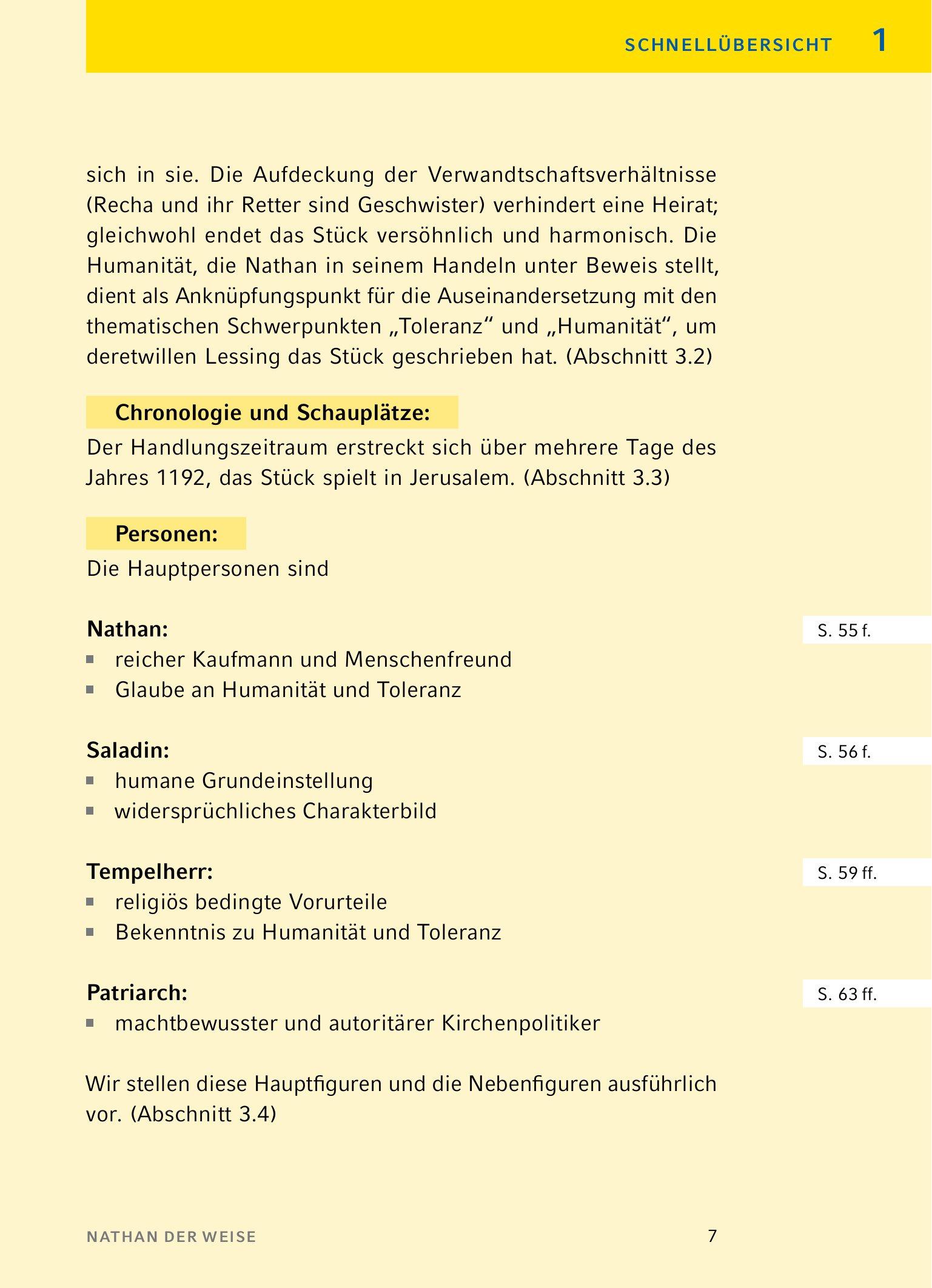 Beispielinhalt (Bild) Nathan der Weise - Textanalyse und Interpretation