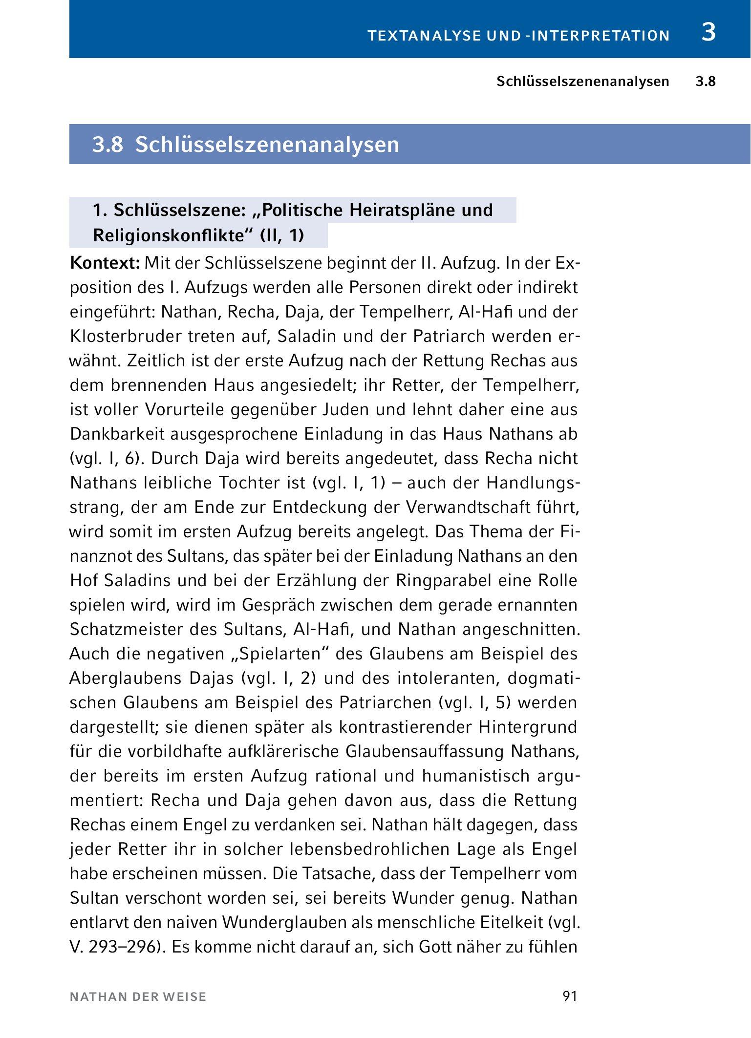 Beispielinhalt (Bild) Nathan der Weise - Textanalyse und Interpretation