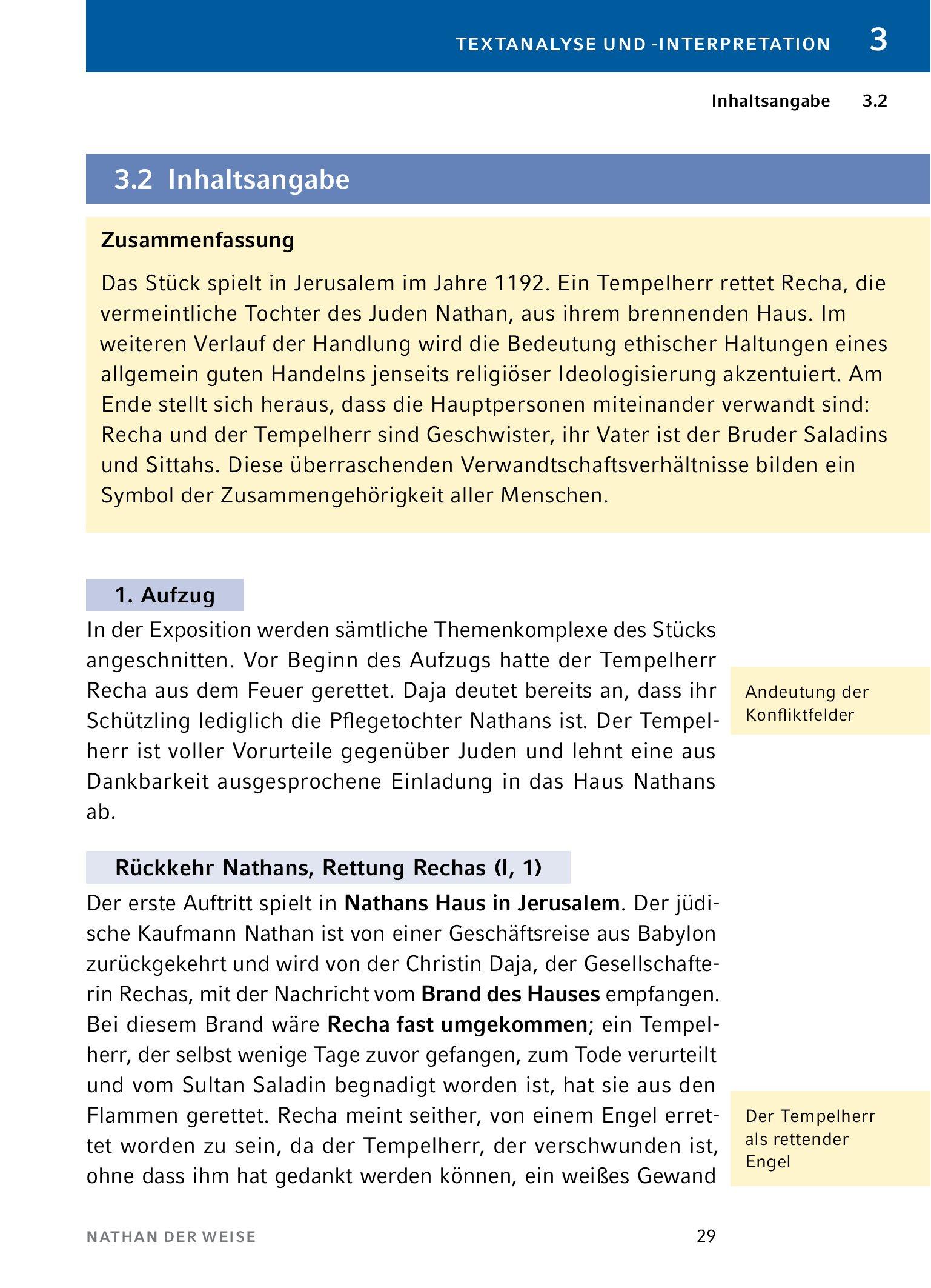 Beispielinhalt (Bild) Nathan der Weise - Textanalyse und Interpretation