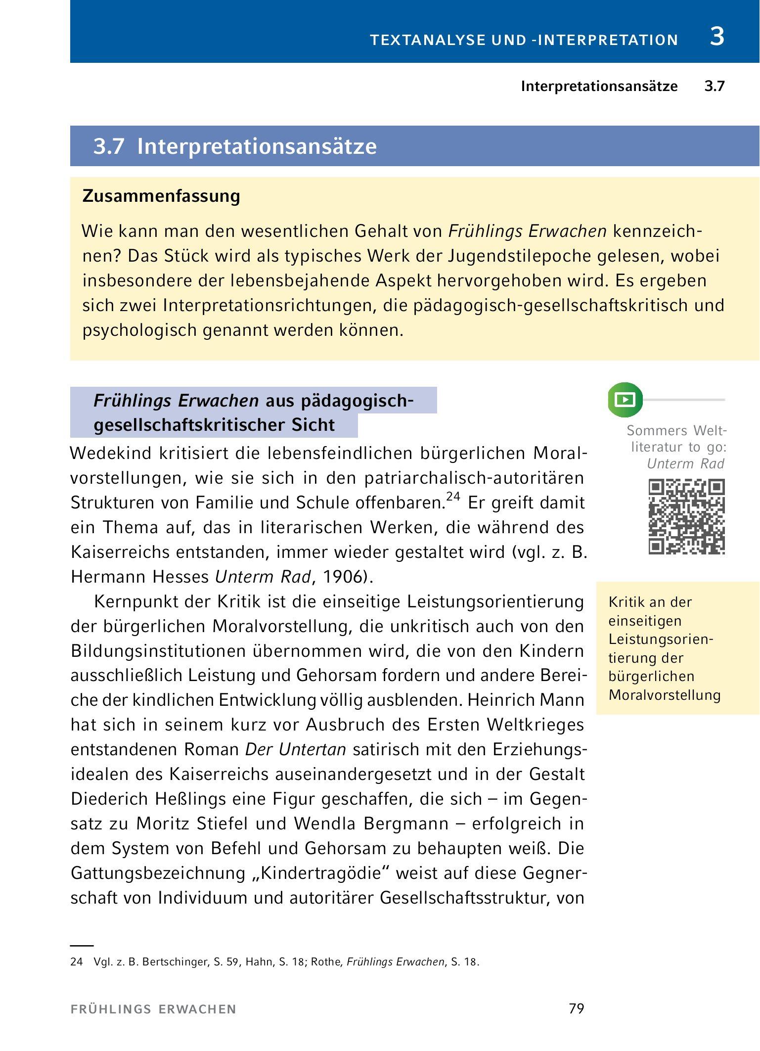 Beispielinhalt (Bild) Frühlings Erwachen - Textanalyse und Interpretation