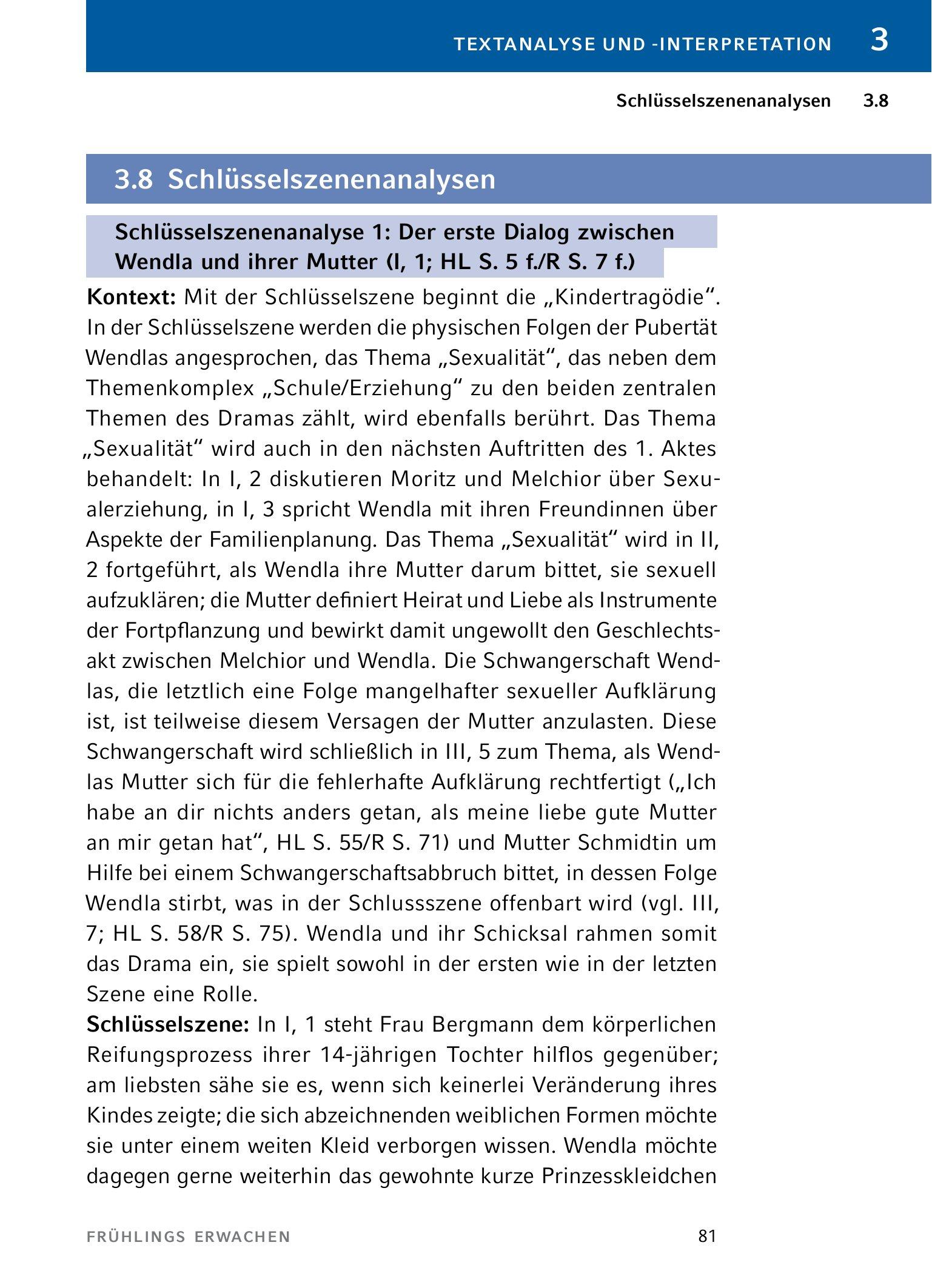 Beispielinhalt (Bild) Frühlings Erwachen - Textanalyse und Interpretation