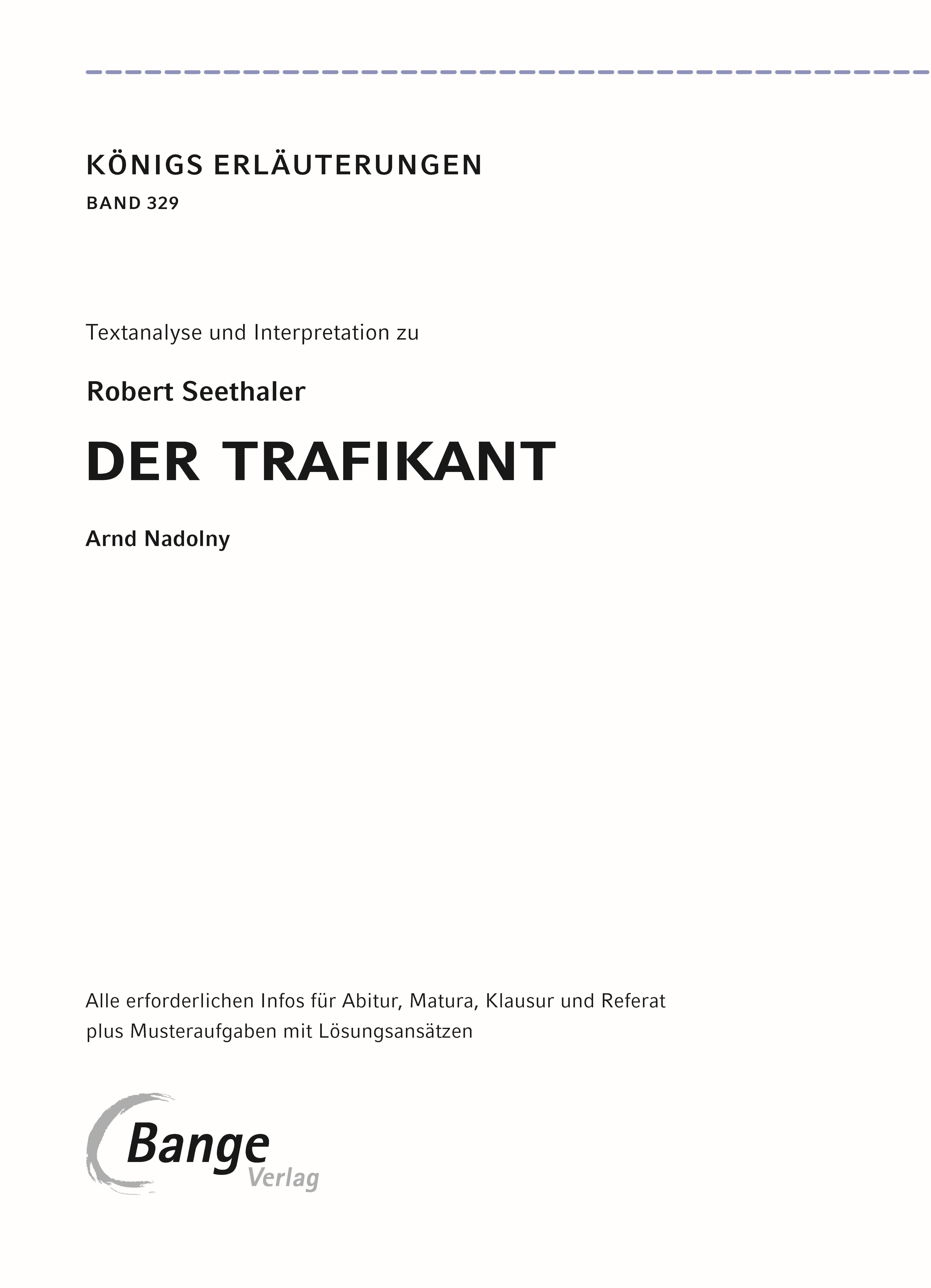 Beispielinhalt (Bild) Der Trafikant - Textanalyse und Interpretation
