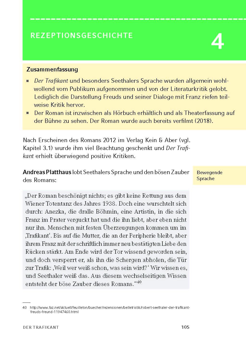 Beispielinhalt (Bild) Der Trafikant - Textanalyse und Interpretation