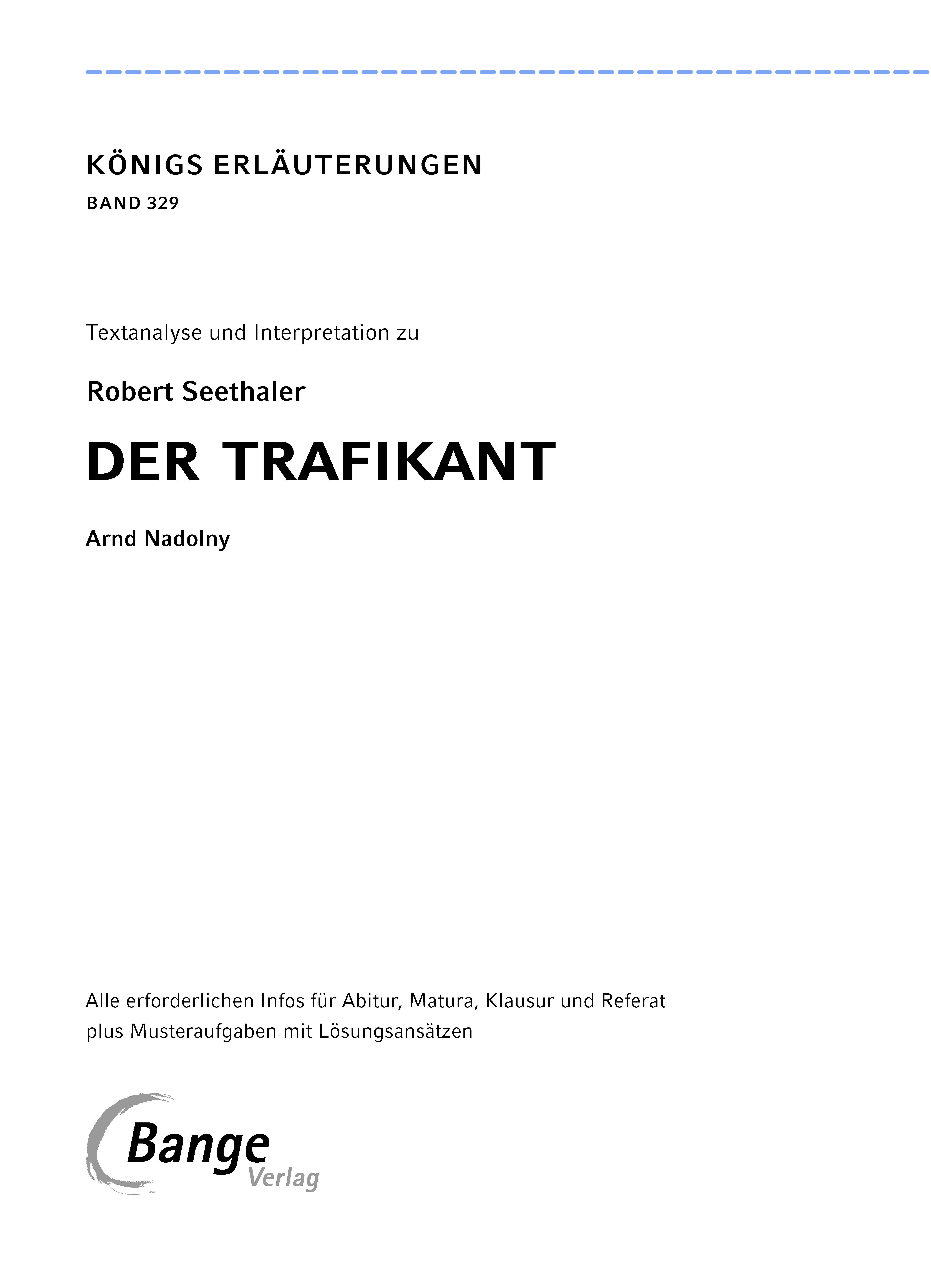 Beispielinhalt (Bild) Der Trafikant - Textanalyse und Interpretation