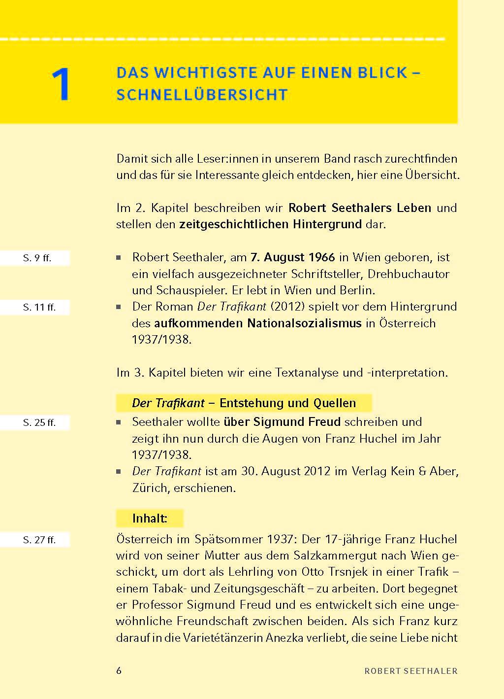 Beispielinhalt (Bild) Der Trafikant - Textanalyse und Interpretation