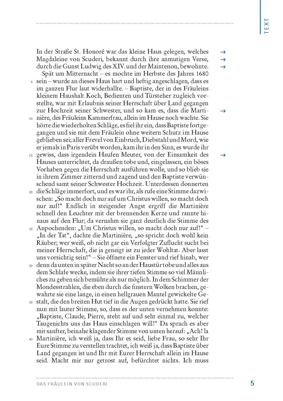 Beispielinhalt (Bild) Das Fräulein von Scuderi (Textausgabe)