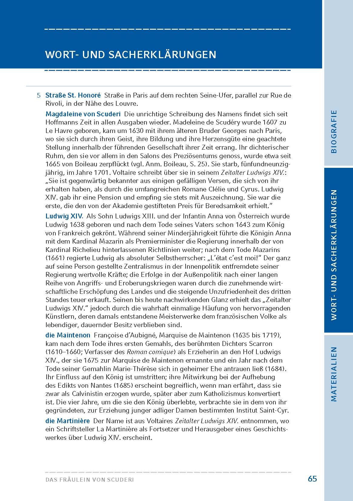 Beispielinhalt (Bild) Das Fräulein von Scuderi (Textausgabe)