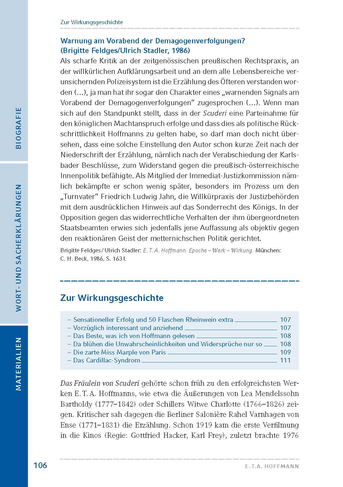 Beispielinhalt (Bild) Das Fräulein von Scuderi (Textausgabe)