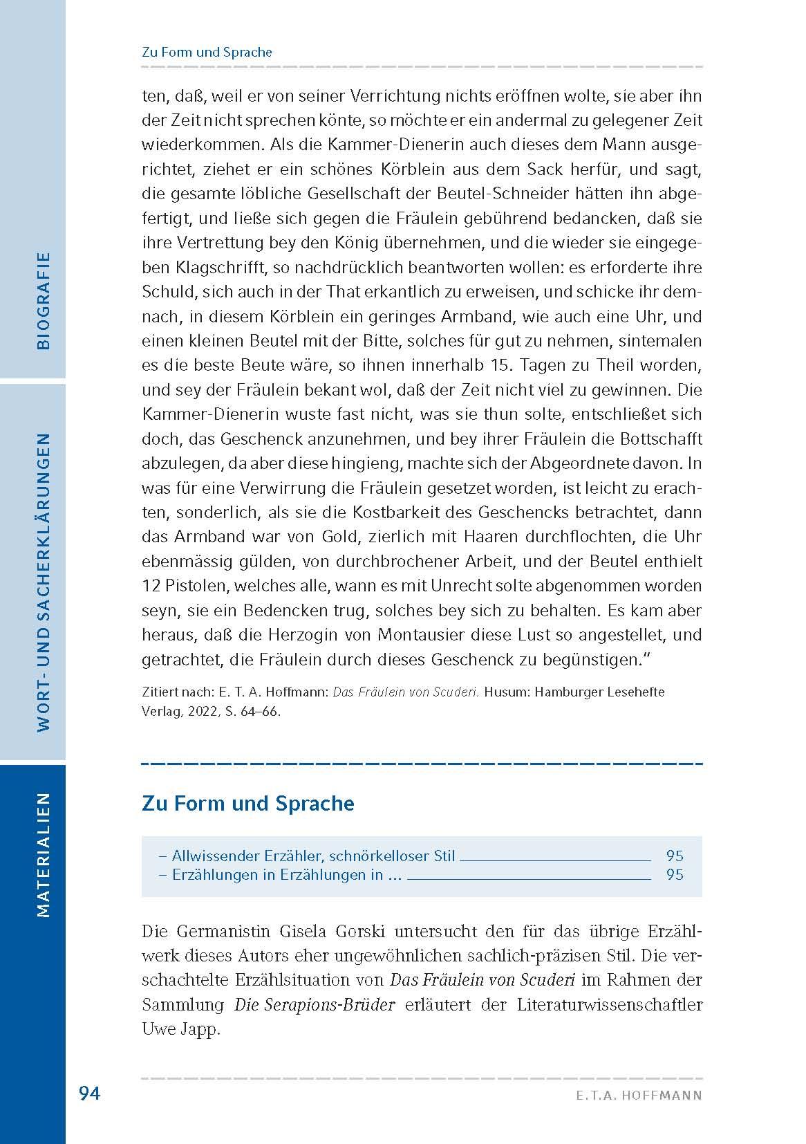 Beispielinhalt (Bild) Das Fräulein von Scuderi (Textausgabe)