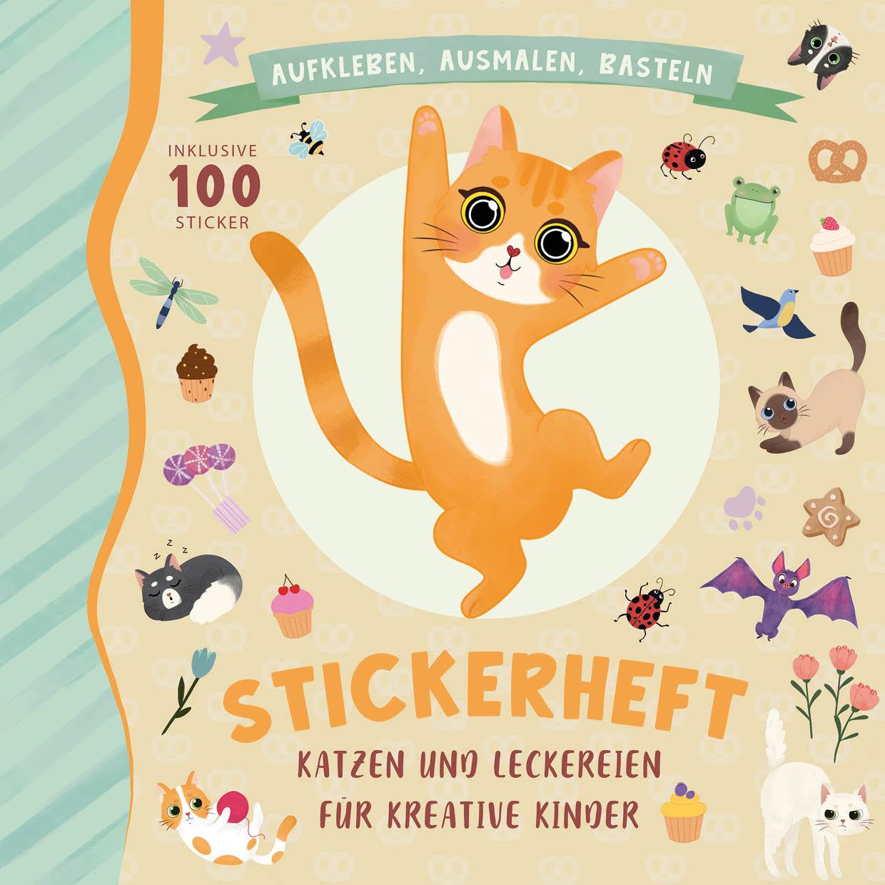 Vorderes Coverbild Stickerheft Katze Schlecki