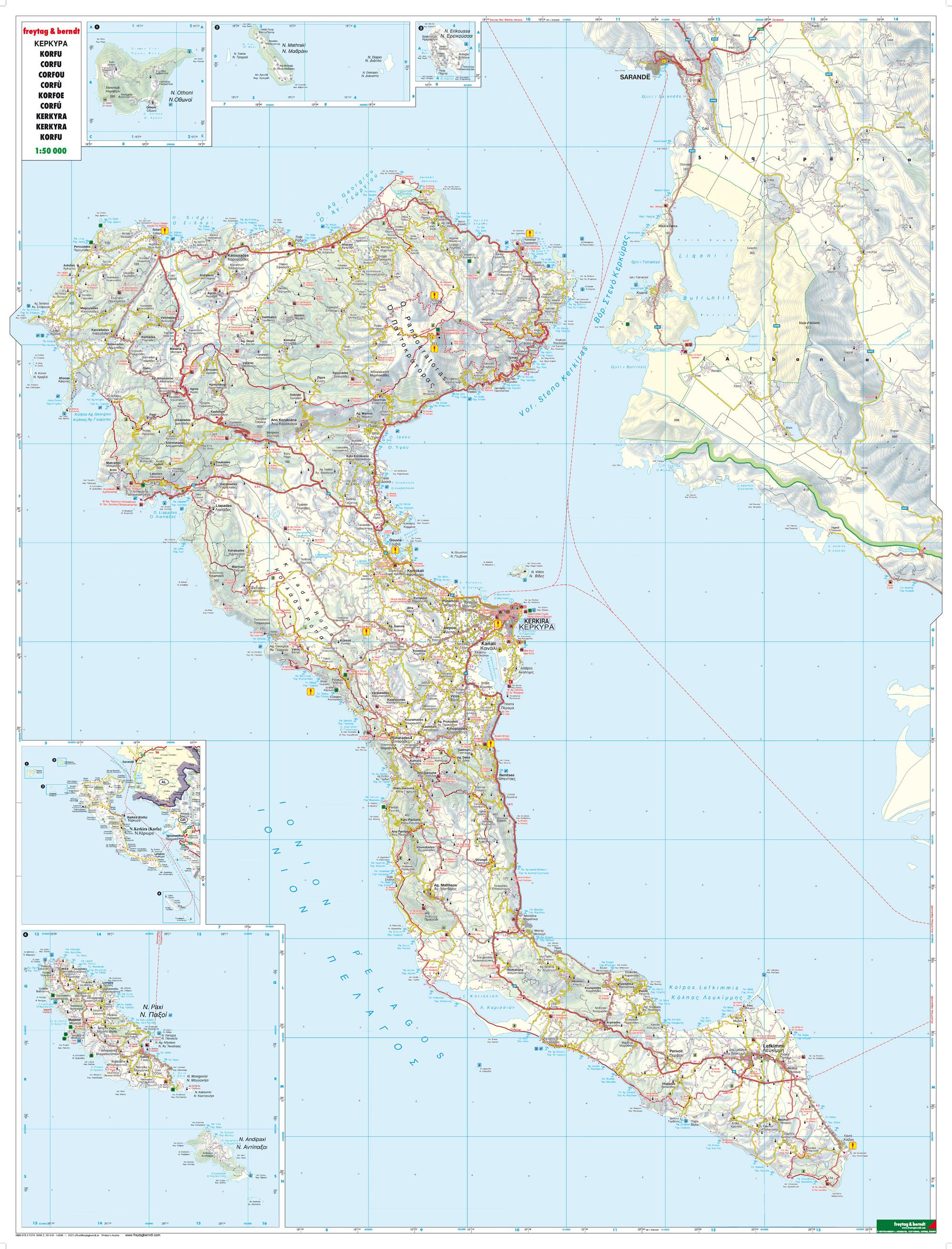 Beispielinhalt (Bild) Korfu 1 : 50 000. Auto- und Freizeitkarte