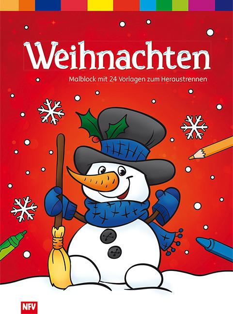 Vorderes Coverbild Weihnachten - Malblock mit 24 Vorlagen zum Heraustrennen