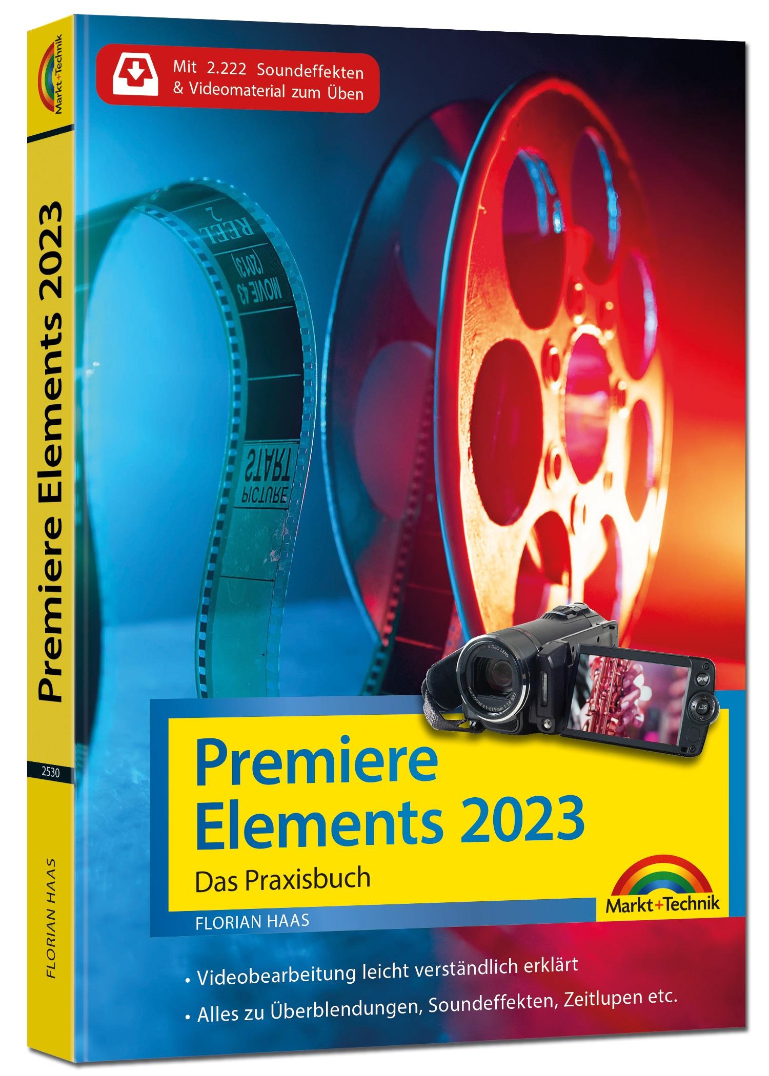 Vorderes Coverbild Premiere Elements 2023 - Das Praxisbuch zur Software