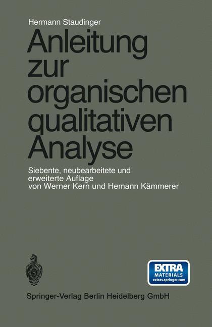 Vorderes Coverbild Anleitung zur organischen qualitativen Analyse