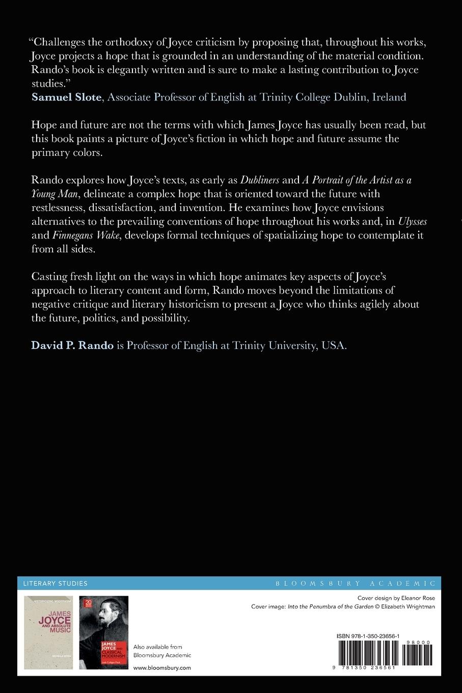 Rückseitencover Hope, Form, and Future in the Work of James Joyce