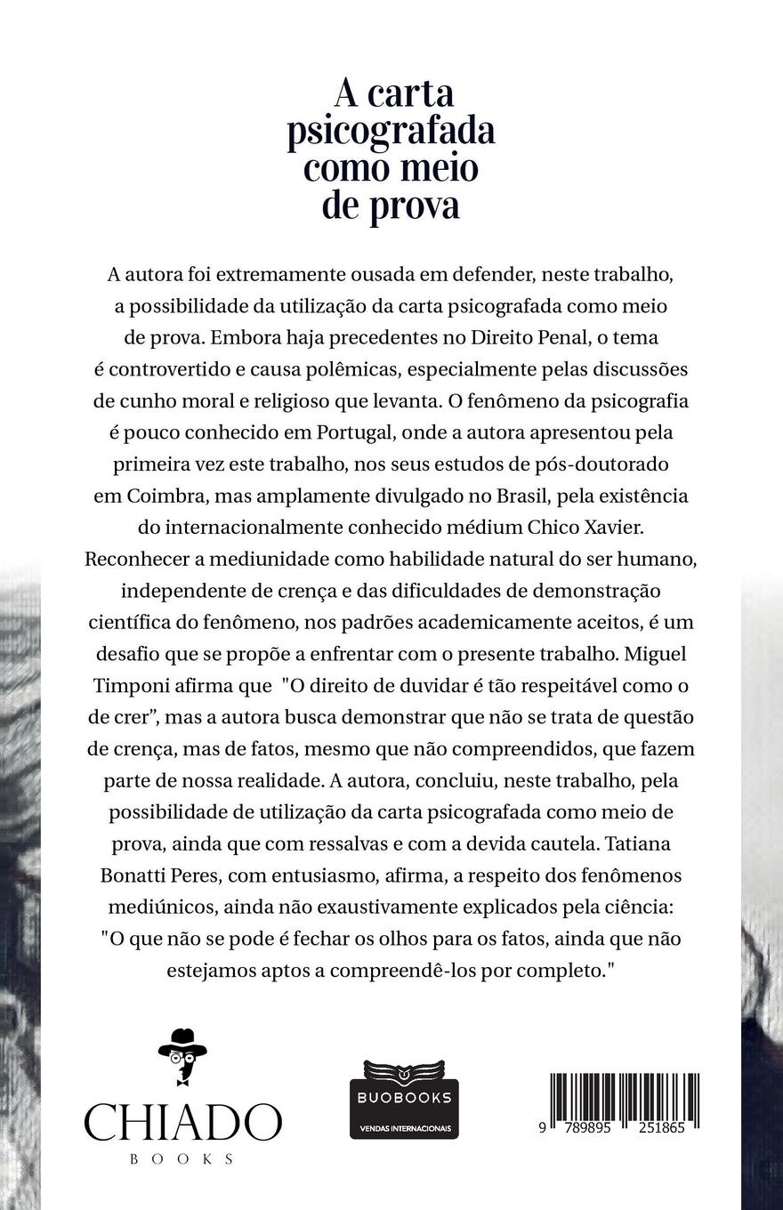 Rückseitencover A carta psicografada como meio de prova