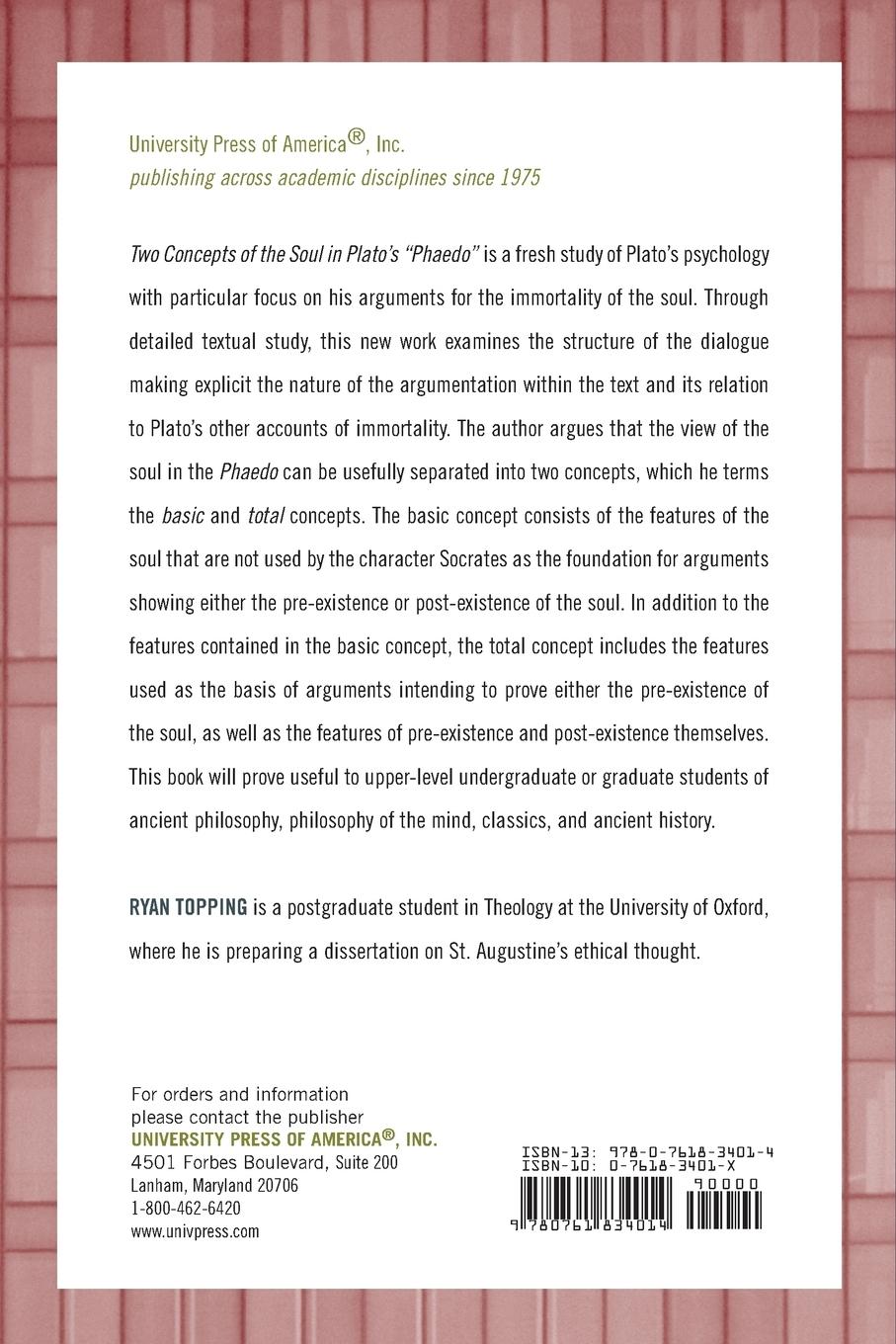 Rückseitencover Two Concepts of the Soul in Plato's Phaedo