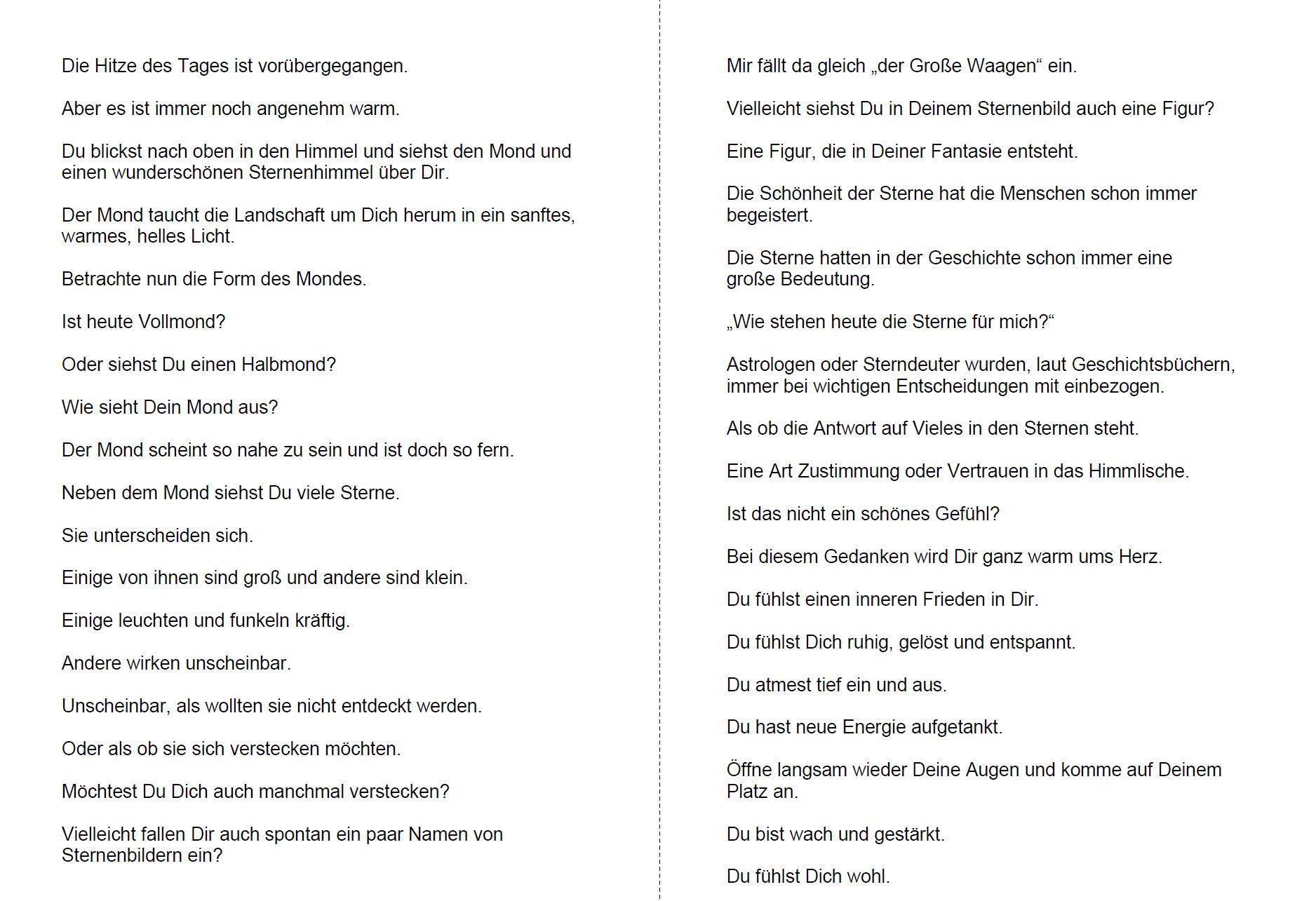 Beispielinhalt (Bild) 60 Entspannungsgeschichten in die Welt der Gefühle und zu den 6 Elementen