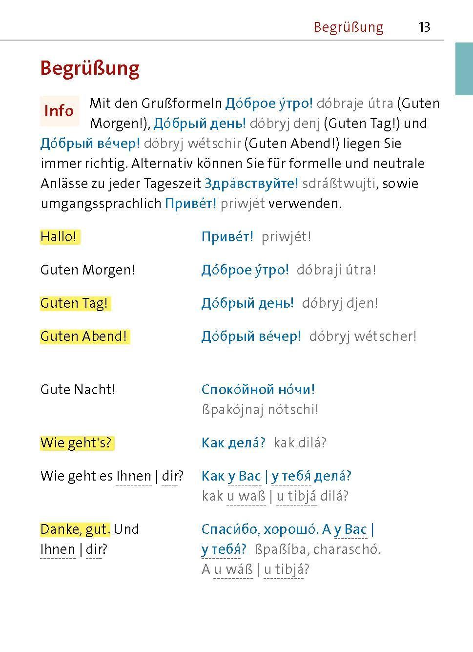 Beispielinhalt (Bild) Langenscheidt Universal-Sprachführer Russisch