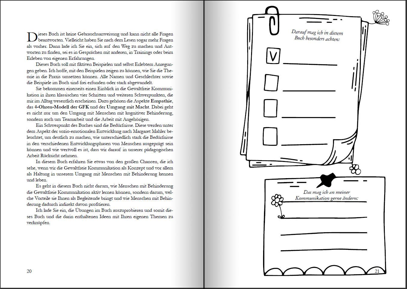 Beispielinhalt (Bild) Gewaltfreie Kommunikation bei Menschen mit Behinderung: GFK als Basis für bedürfnisorientierte Begleitung
