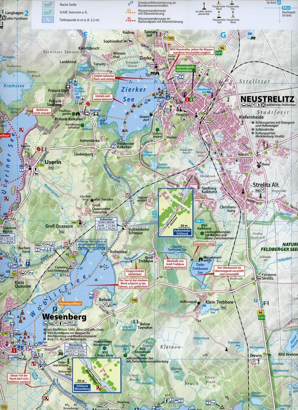 Beispielinhalt (Bild) Wasserwanderkarte Mecklenburgische Kleinseenplatte