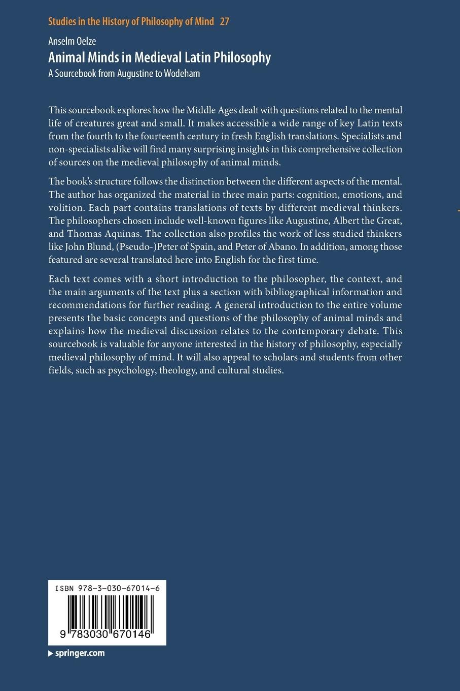 Rückseitencover Animal Minds in Medieval Latin Philosophy