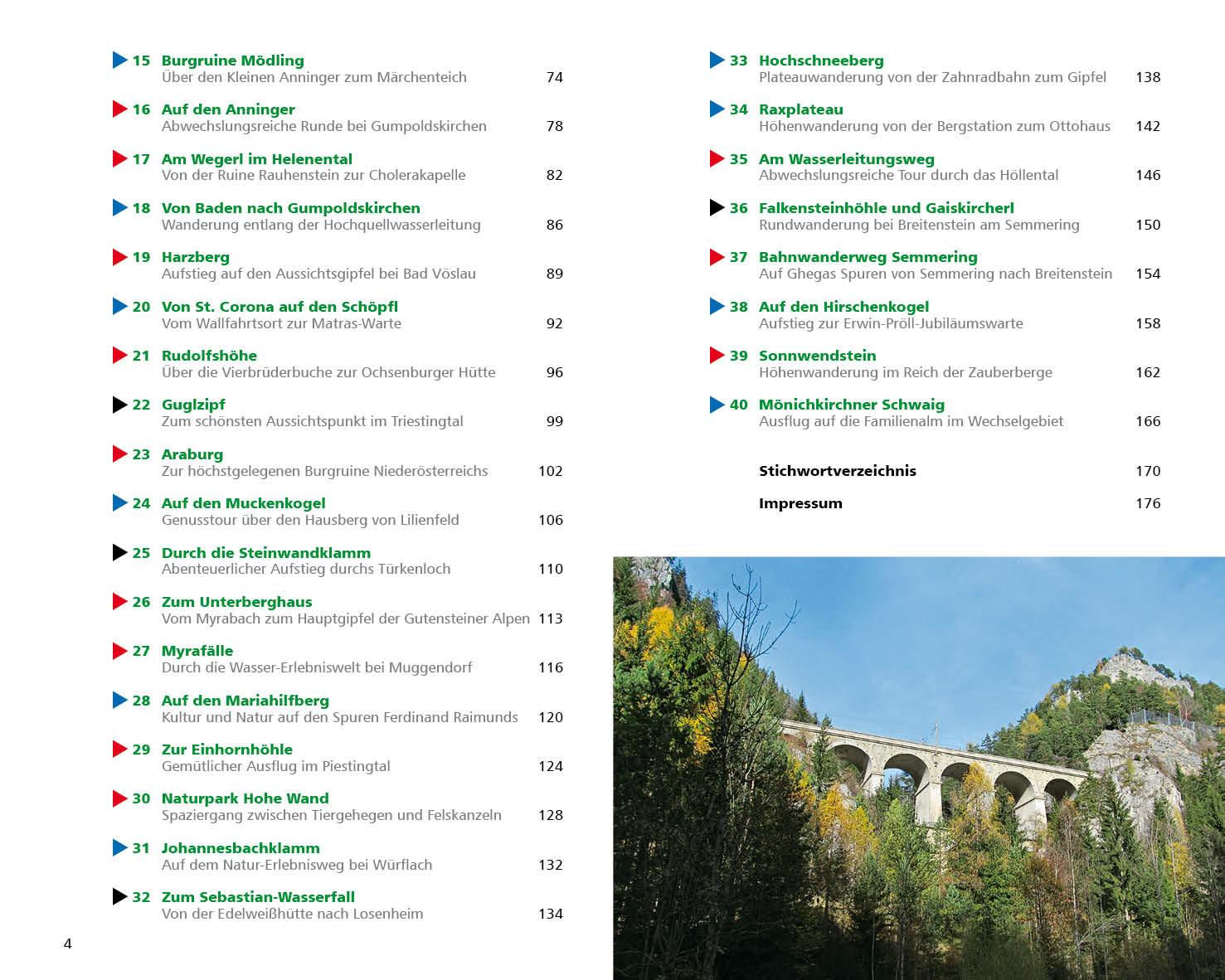 Beispielinhalt (Bild) Leichte Wanderungen. Genusstouren im Wienerwald und in den Wiener Alpen