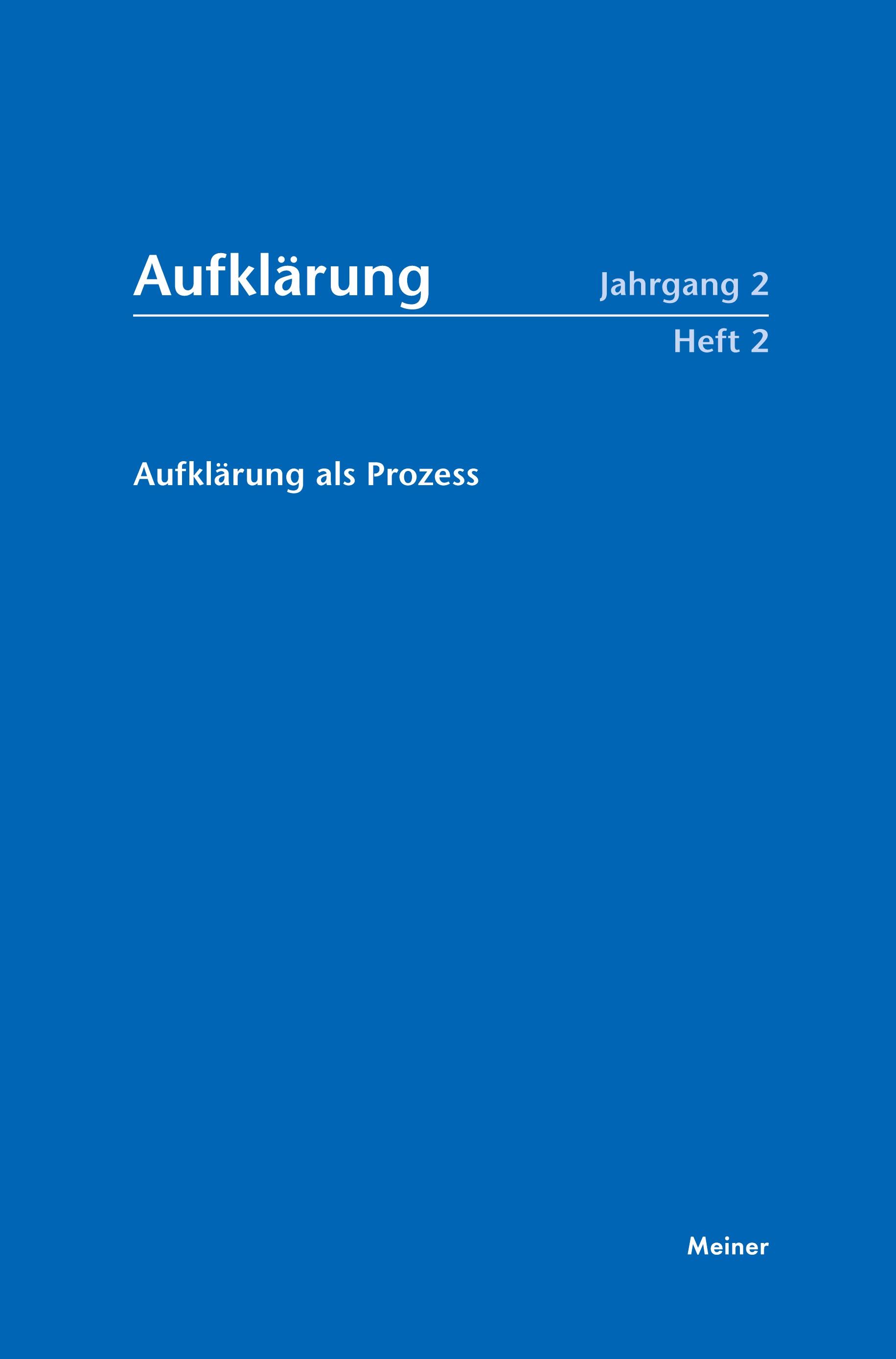 Vorderes Coverbild Aufklärung als Prozess