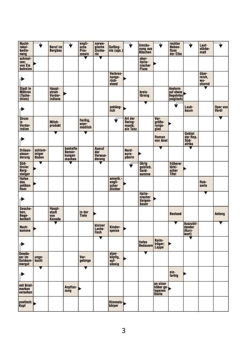 Beispielinhalt (Bild) Kreuzworträtsel einfach clever. Nachhaltiger Kreuzworträtsel-Block