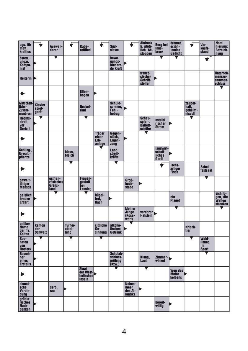 Beispielinhalt (Bild) Kreuzworträtsel einfach clever. Nachhaltiger Kreuzworträtsel-Block