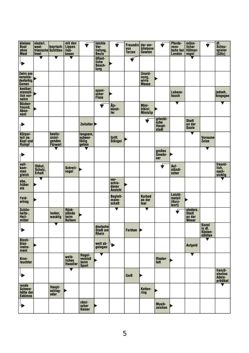 Beispielinhalt (Bild) Kreuzworträtsel einfach clever. Nachhaltiger Kreuzworträtsel-Block