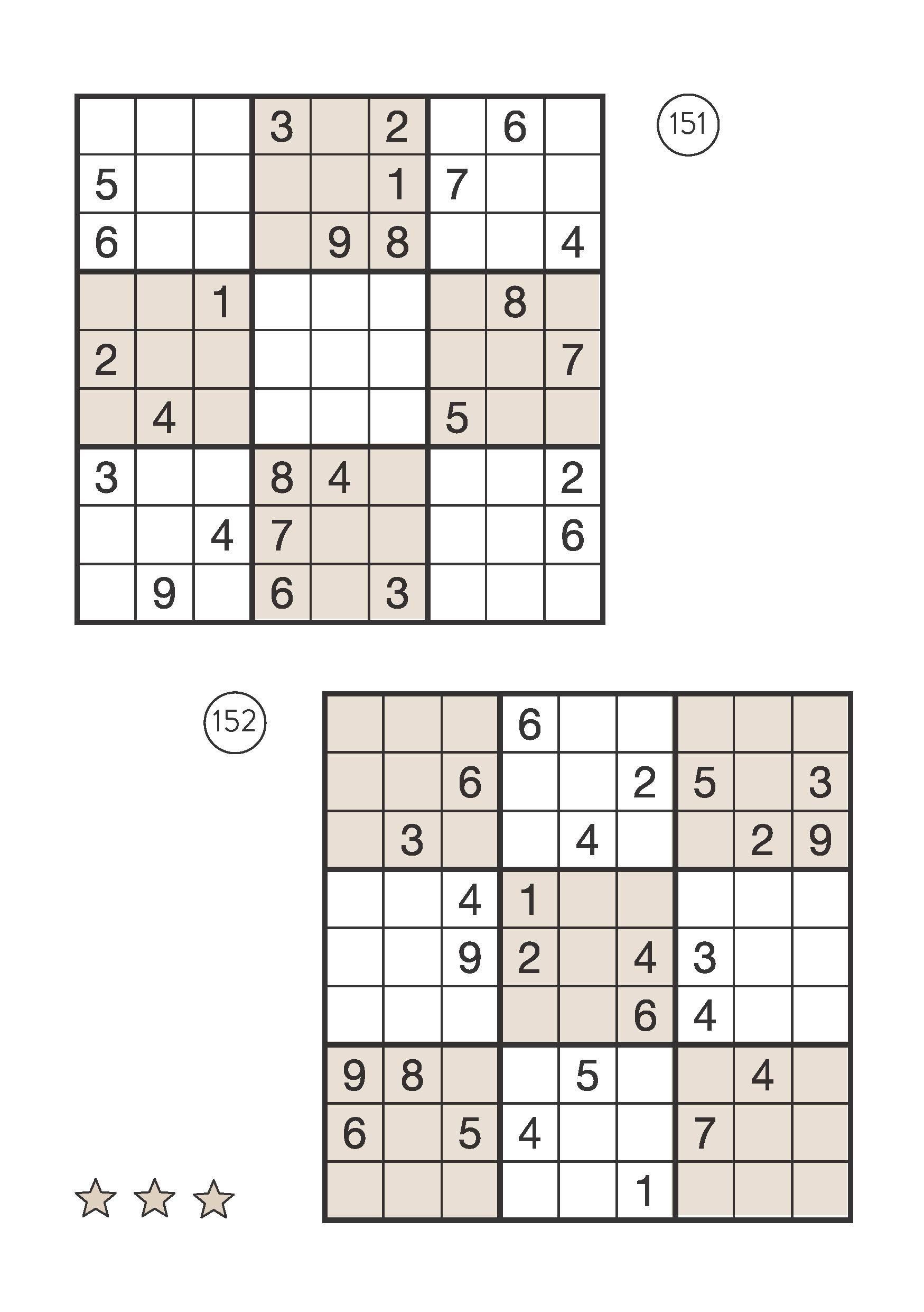 Beispielinhalt (Bild) Sudoku-Block: Rätselspaß im Quadrat. 192 Sudokus in 3 Schwierigkeitsstufen
