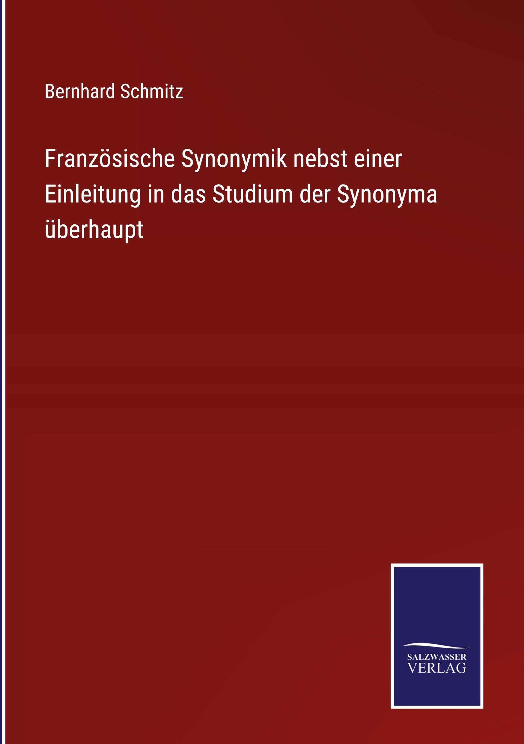 Vorderes Coverbild Französische Synonymik nebst einer Einleitung in das Studium der Synonyma überhaupt