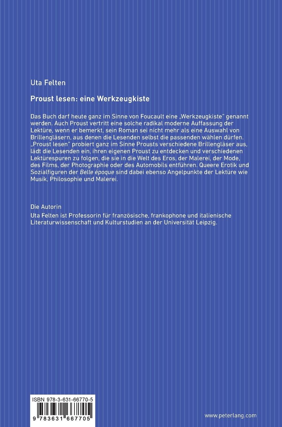 Rückseitencover Proust lesen: eine Werkzeugkiste
