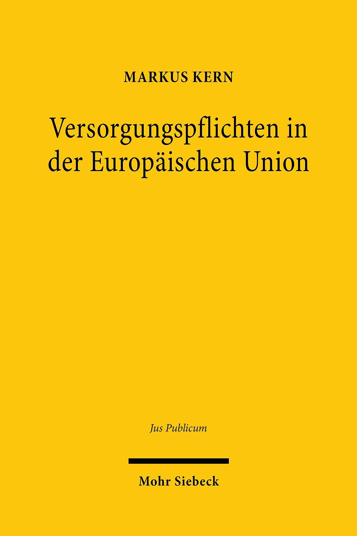 Vorderes Coverbild Versorgungspflichten in der Europäischen Union