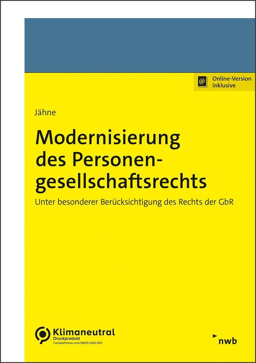 Vorderes Coverbild Modernisierung des Personengesellschaftsrechts