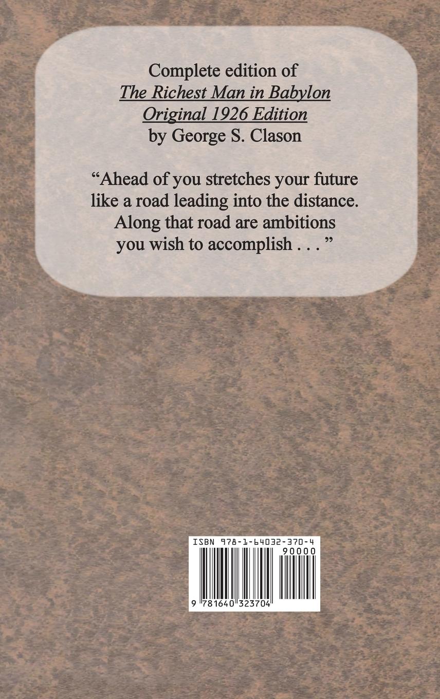 Rückseitencover The Richest Man in Babylon Original 1926 Edition
